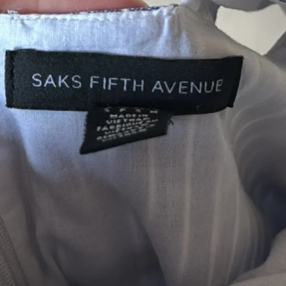 Saks Fifth Avenue Blue Striped Linen Jumpsuit Size Small - Picture 3 of 6